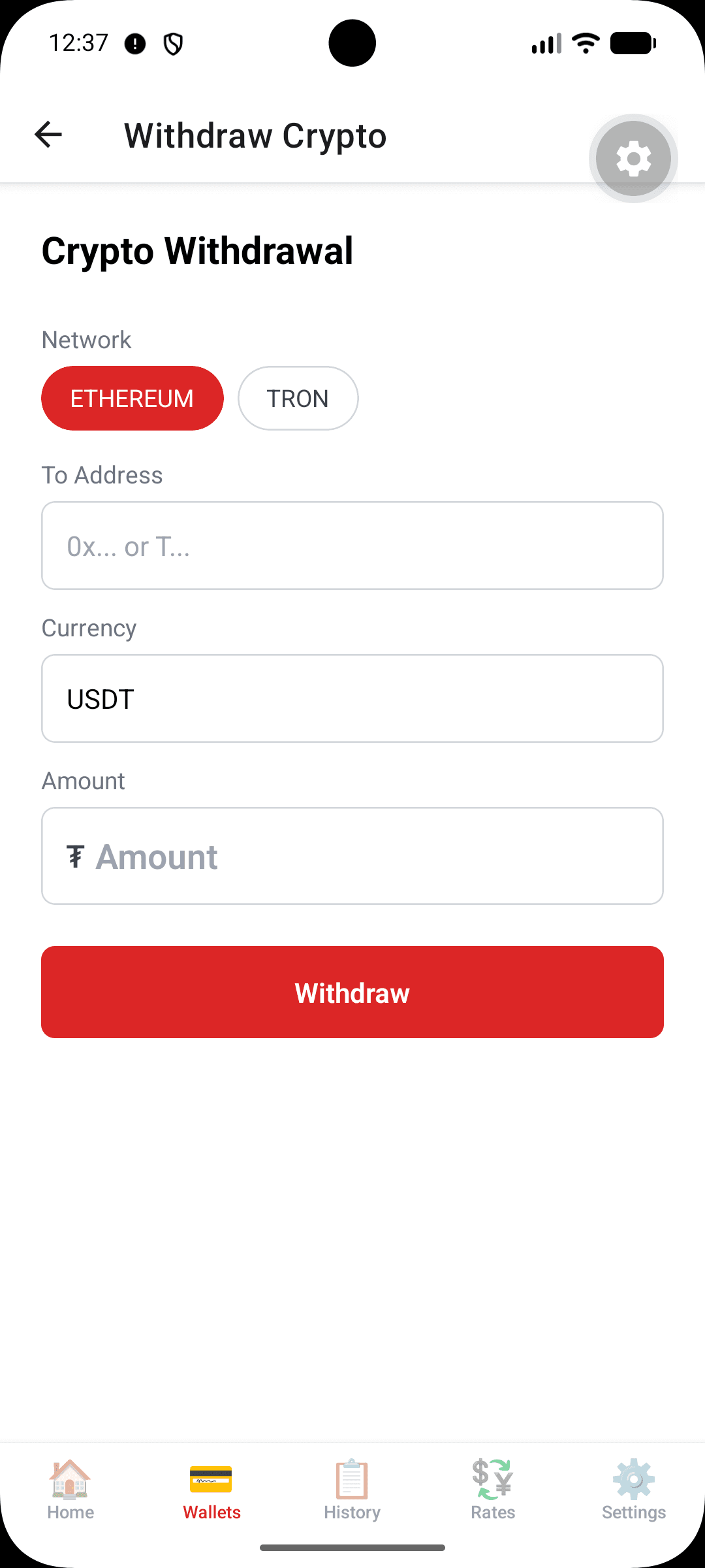 Crypto Withdrawal